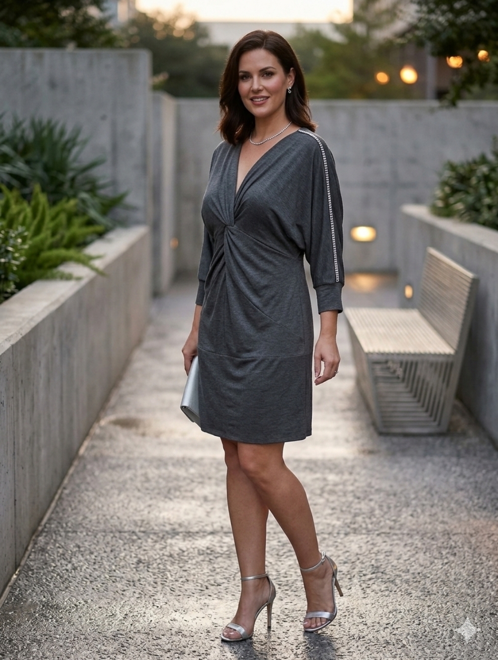 Vintage Frederick's of Hollywood Rare Y2K Charcoal Grey Mini Dress Size Medium